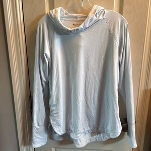 Athleta Uptempo Hoodie Sweatshirt Long Sleeve Light Blue. Size large.